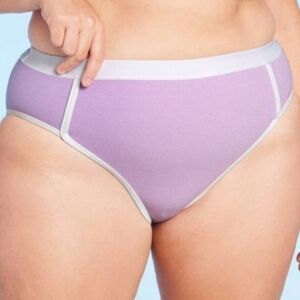 Kona Sol™ Purple Terry Cloth Solid High Waist High Leg Bikini Bottom Size L #